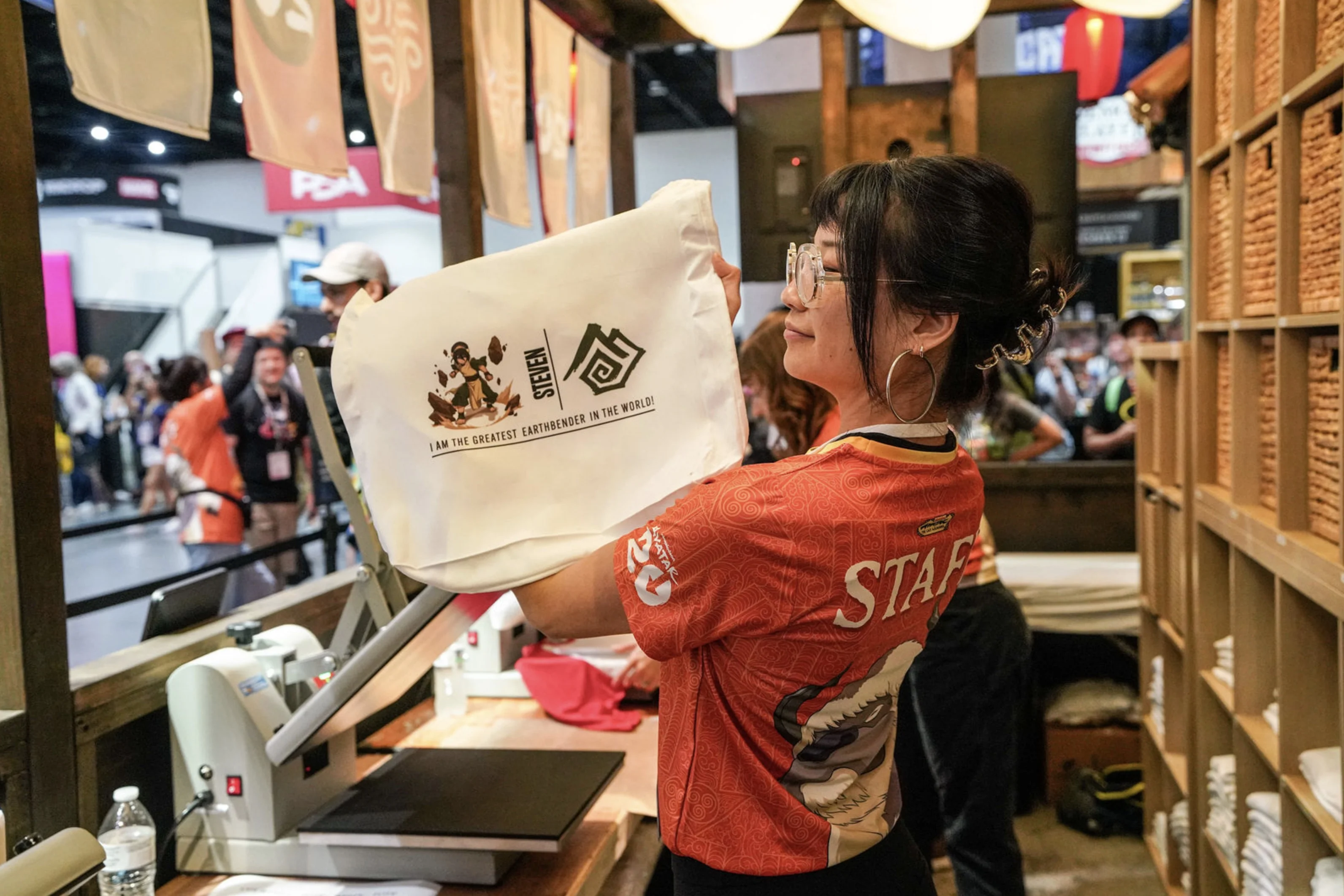 SDCC 2025 staff shirt press